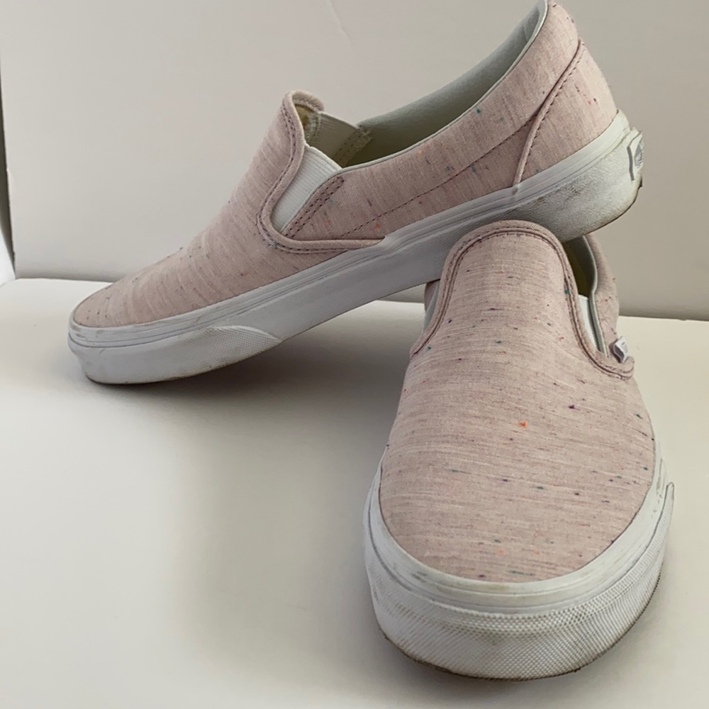 Vans Pink Tweed Slip On Classic